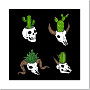 Cactus skulls Posters and Art